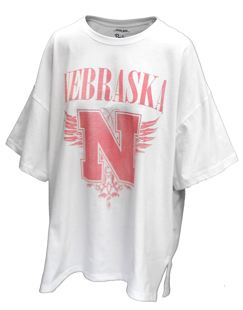 Ladies Nebraska Rock N Roll Oversized Tee