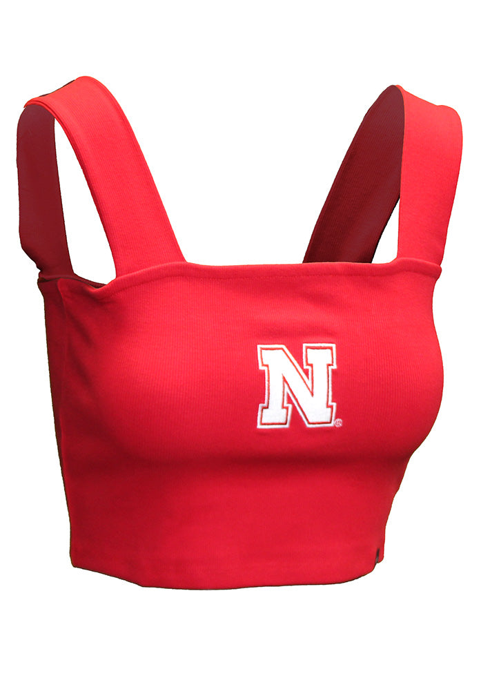 Womens Nebraska Ribbed Halftime Crop