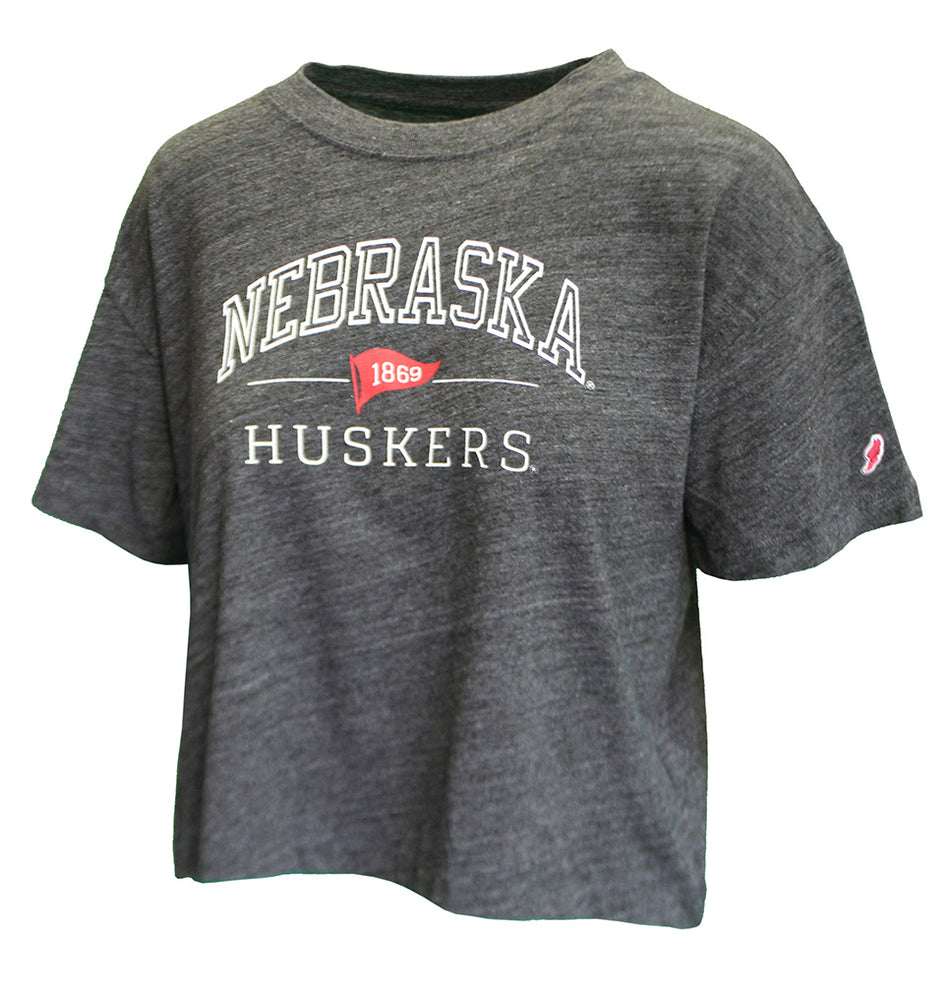 Womens Nebraska Huskers Pennant Midi Tee - Black