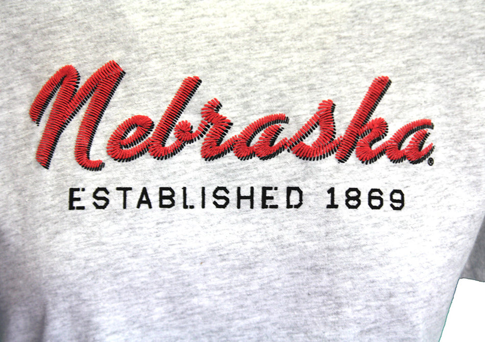 Womens Nebraska Established Clothesline Crop - Heather