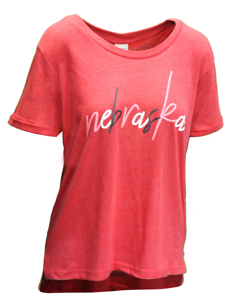 Womens Nebraska Script Chicka Dee Top