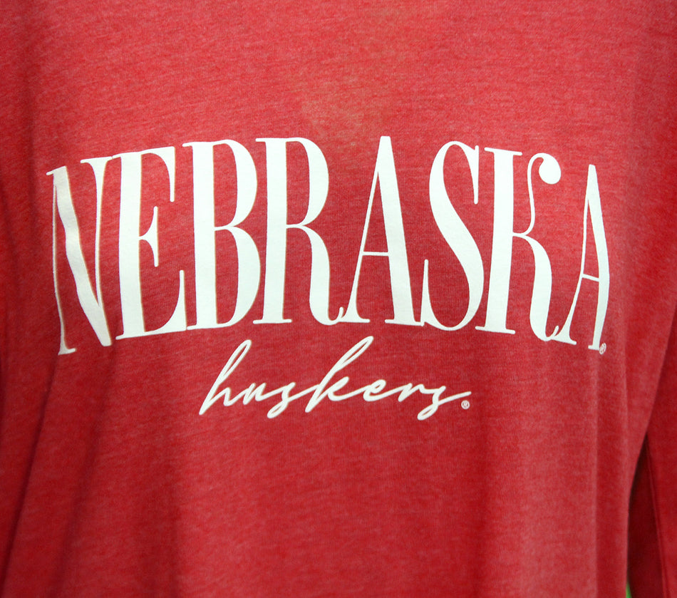 Womens Nebraska Huskers Script LS Everyday Tunic