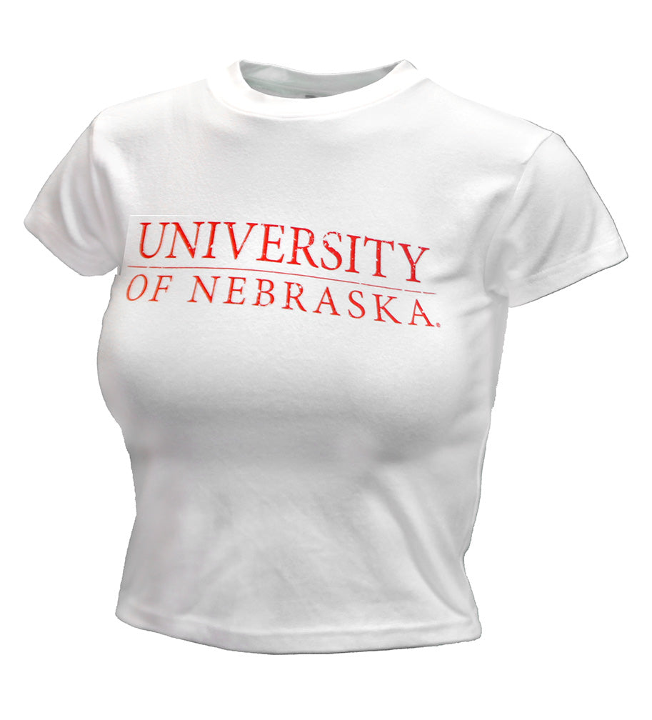 Womens Nebraska Babydoll Tee - White