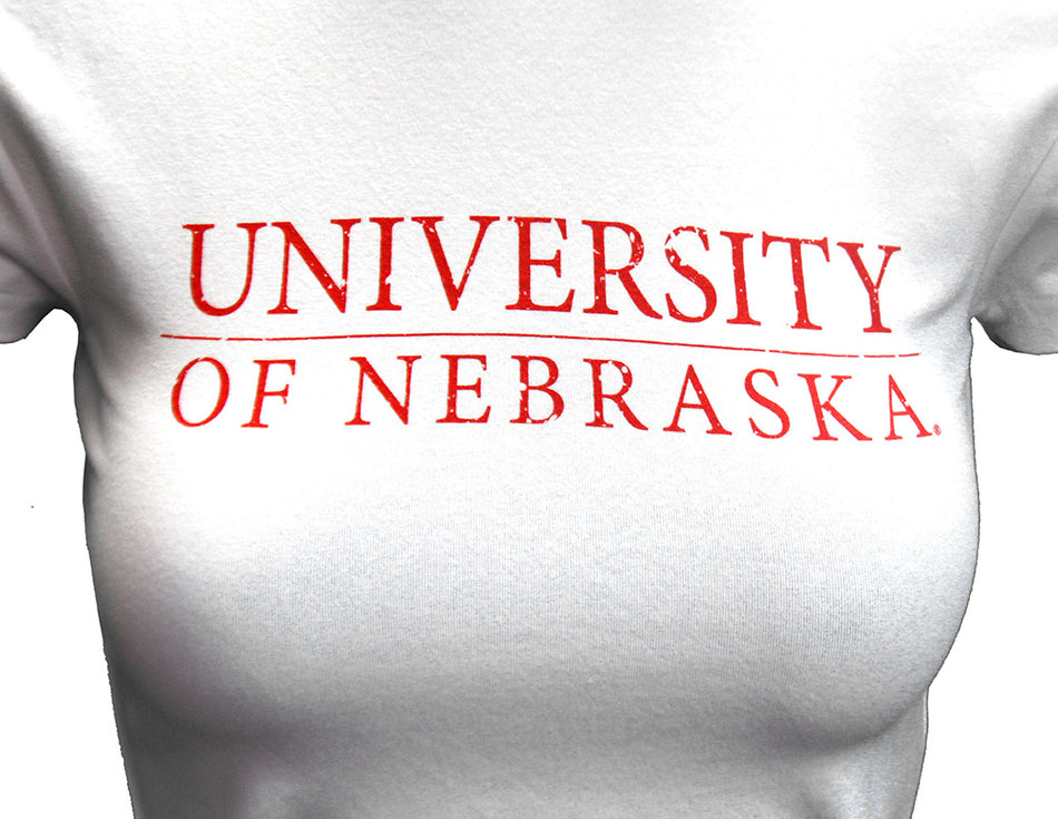 Womens Nebraska Babydoll Tee - White