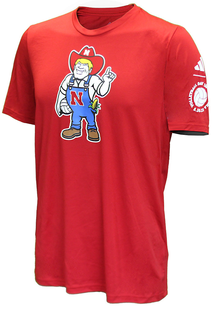 Adidas Nebraska Volleyball Day Herbie Husker Pregame Tee
