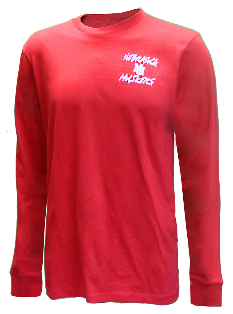 Nebraska Huskers Helmet History LS Tee - Red