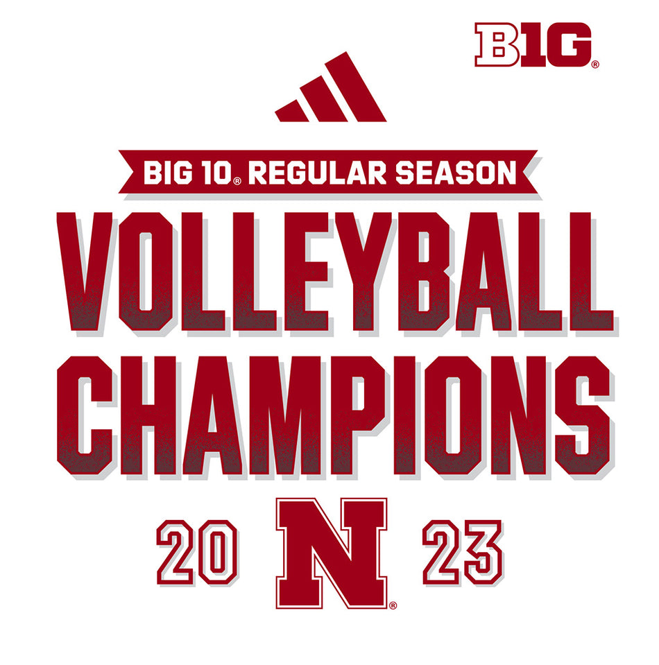 Official Adidas Huskers 2023 Big Ten Champs Tee