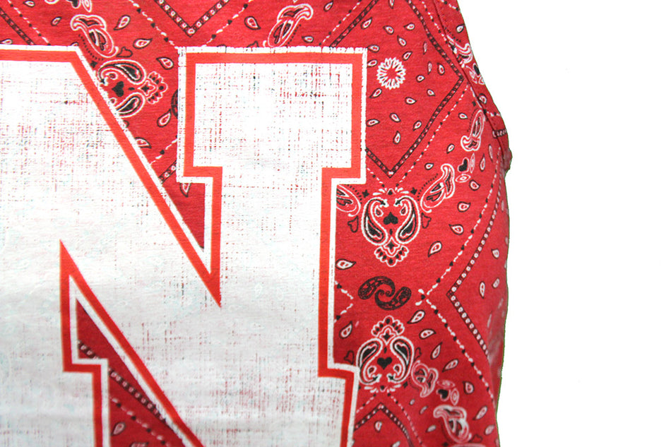 Womens Nebraska Bandana Top