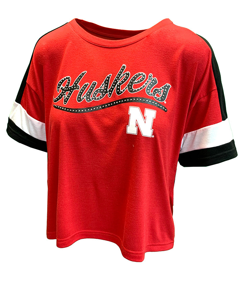Womens Huskers Diamond Sweep Top