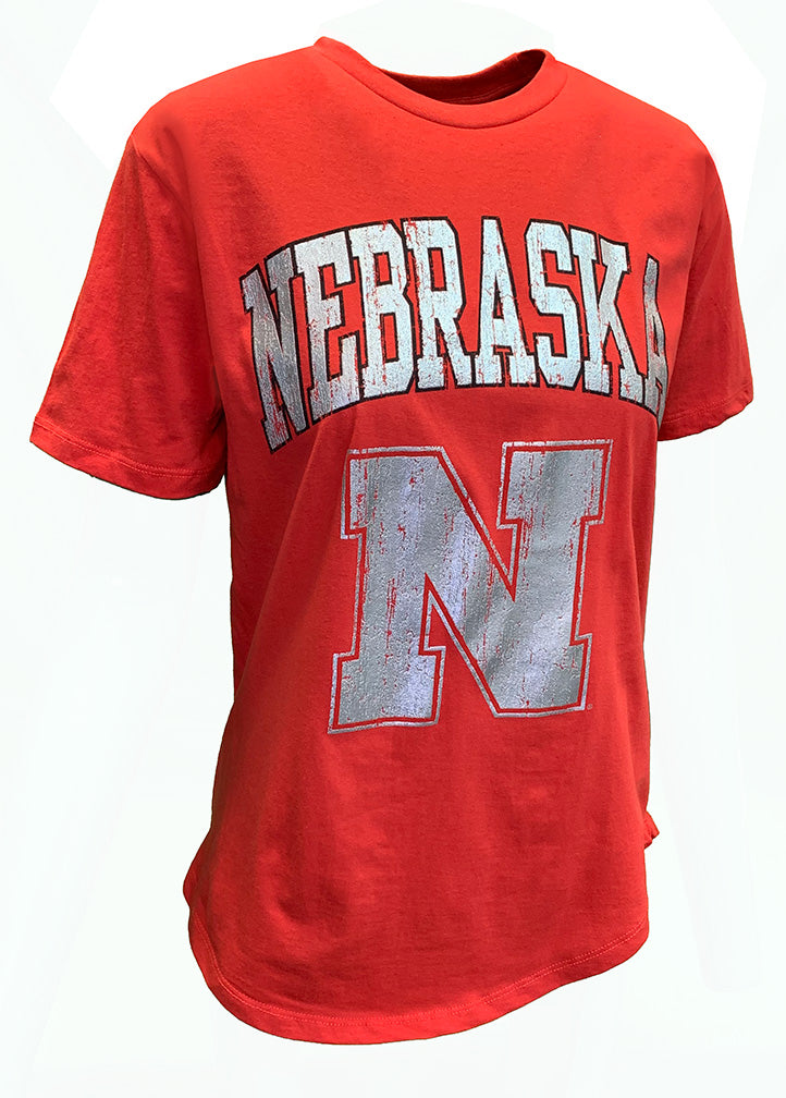 Womens Nebraska Iron N Silver City Tee