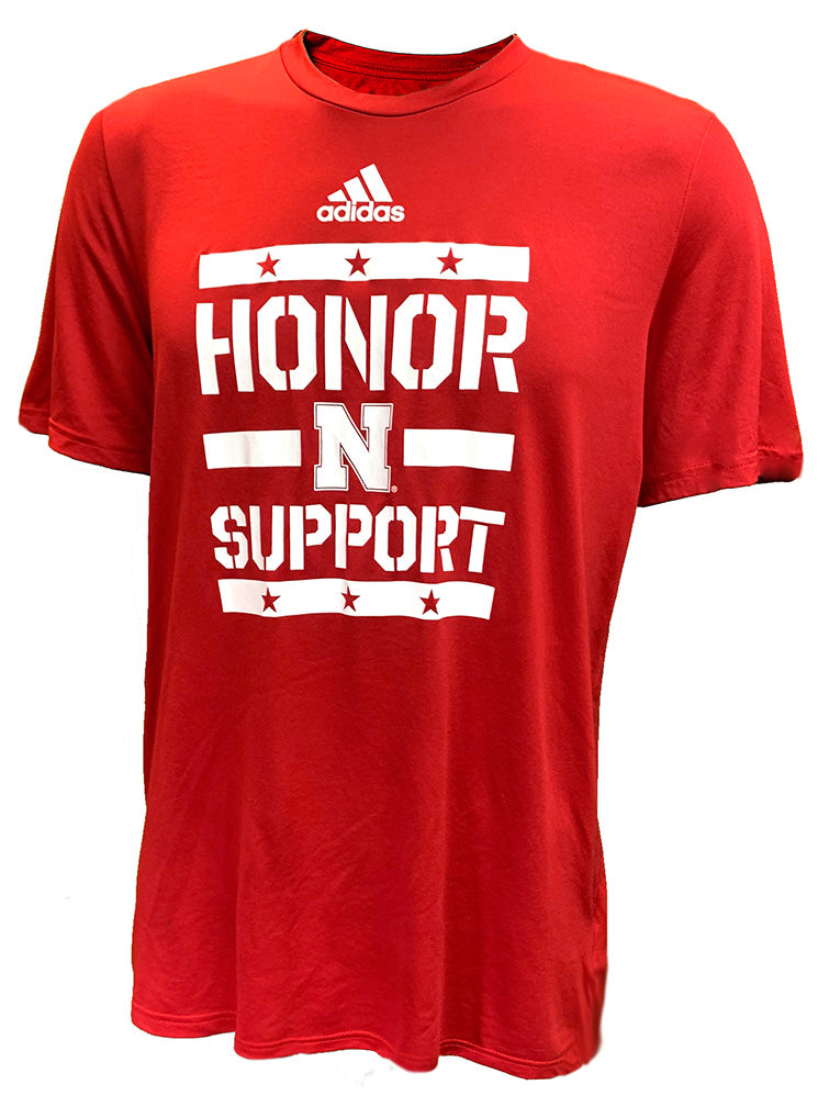 Adidas Nebraska Military Honor N Support Pregame Tee - Crimson