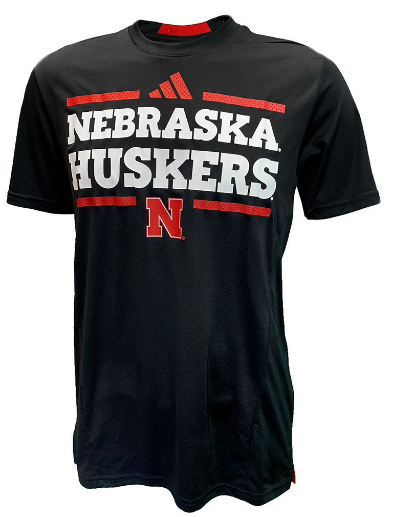 Adidas 2024 D4T Nebraska Huskers Locker Wordmark Pregame Tee