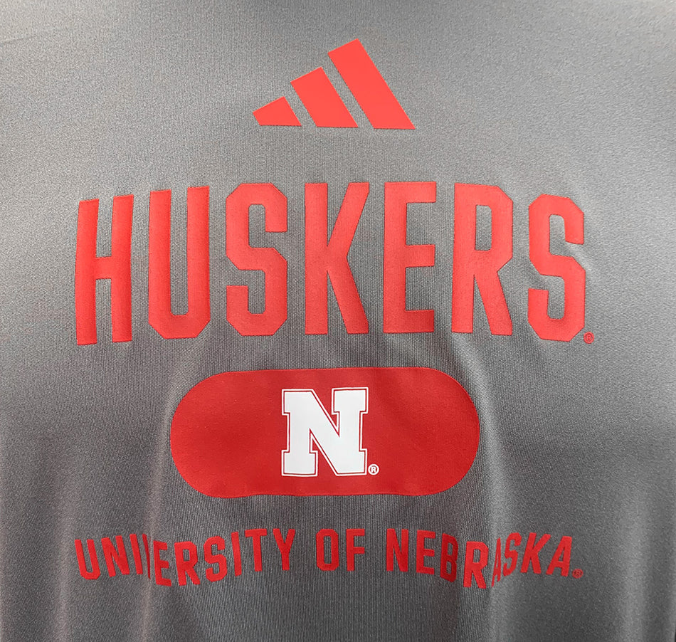 Adidas University Of Nebraska Huskers D4T LS Training Tee _ Gray