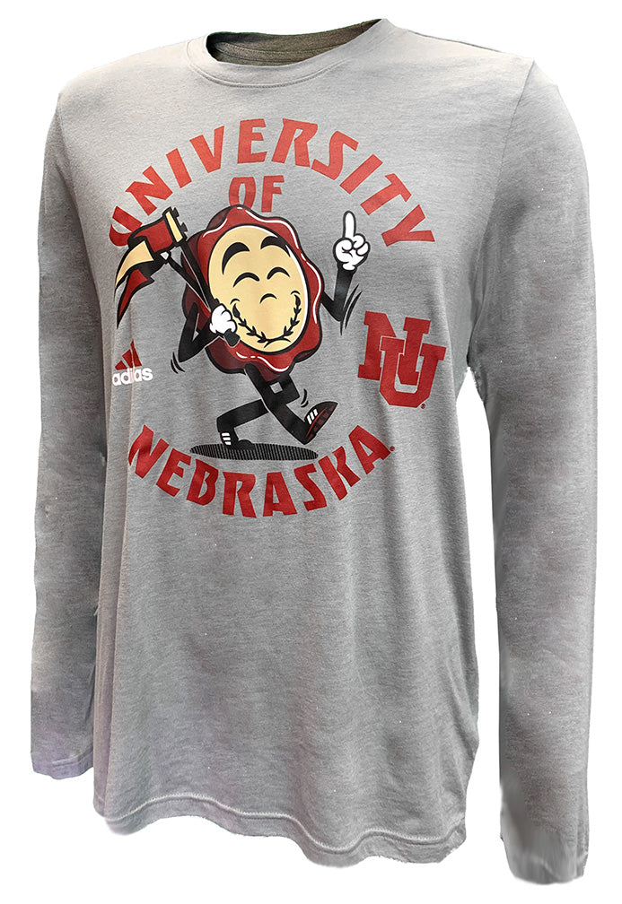 Adidas University Of Nebraska Sealy Wo LS Blend Tee
