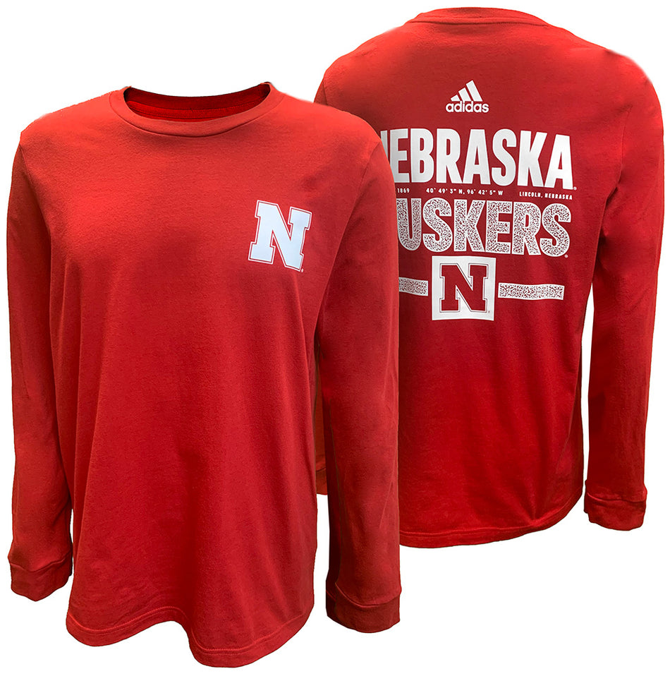Adidas Nebraska Huskers Back On Deck LS Fresh Tee