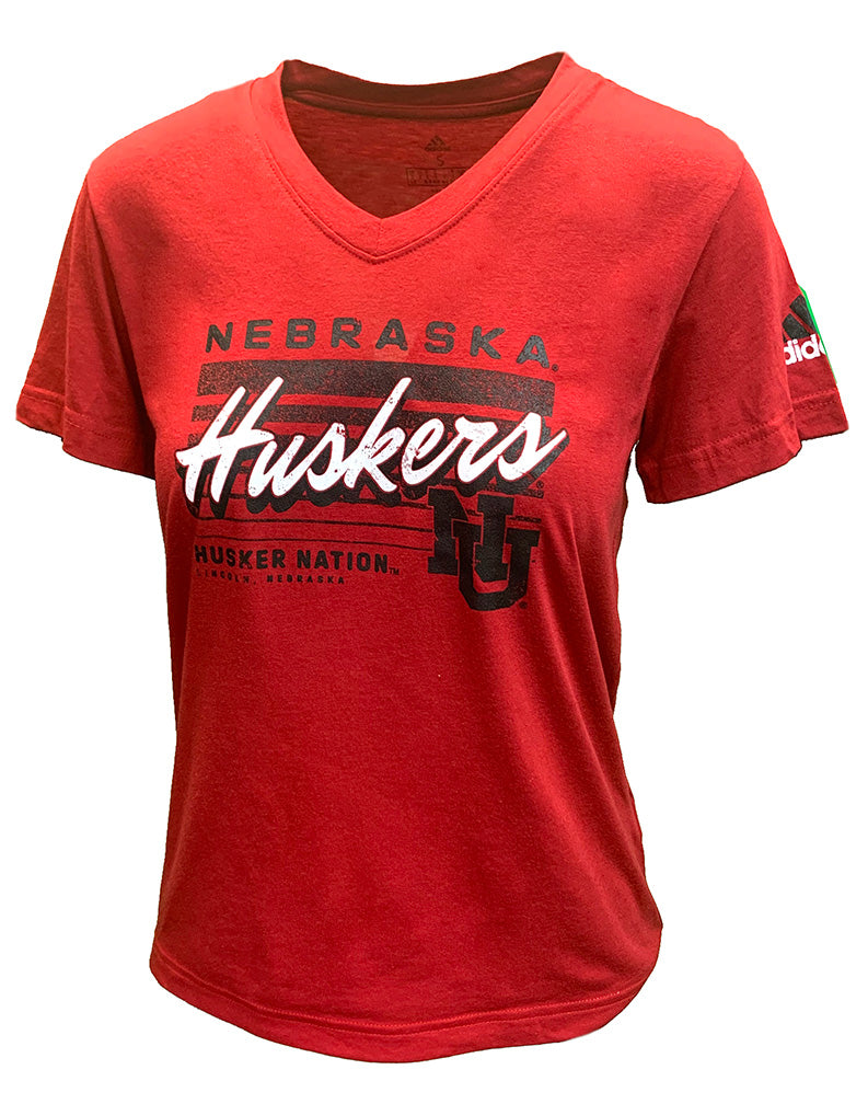 Adidas 2024 Womens Huskers NU Vintage Blended V-Neck