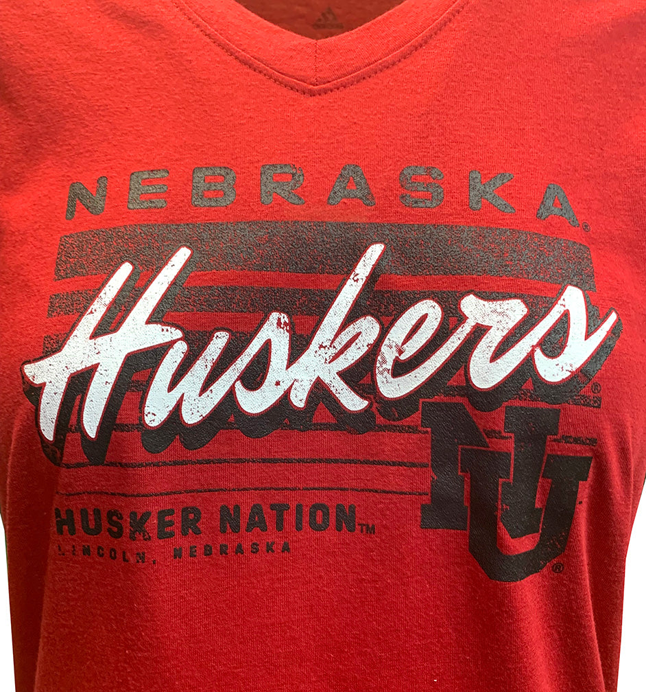 Adidas 2024 Womens Huskers NU Vintage Blended V-Neck