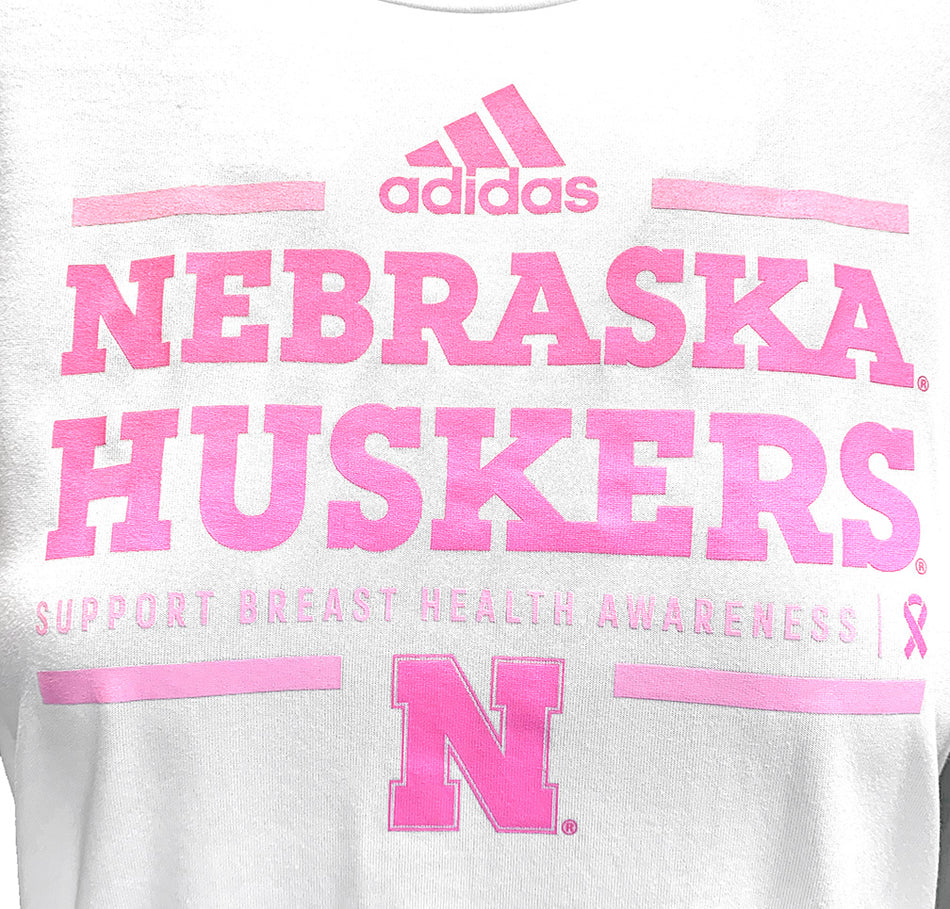 Adidas Womens Nebraska Huskers Breast Health Awareness Tee