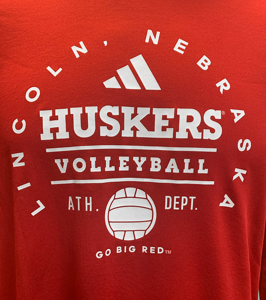 Adidas 2024 Nebraska Volleyball Locker All Around LS Pregame Tee