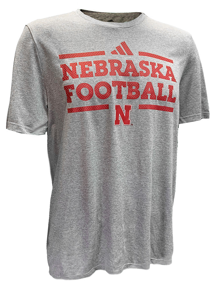 Adidas 2024 Nebraska Football Locker Pregame Tee - Grey