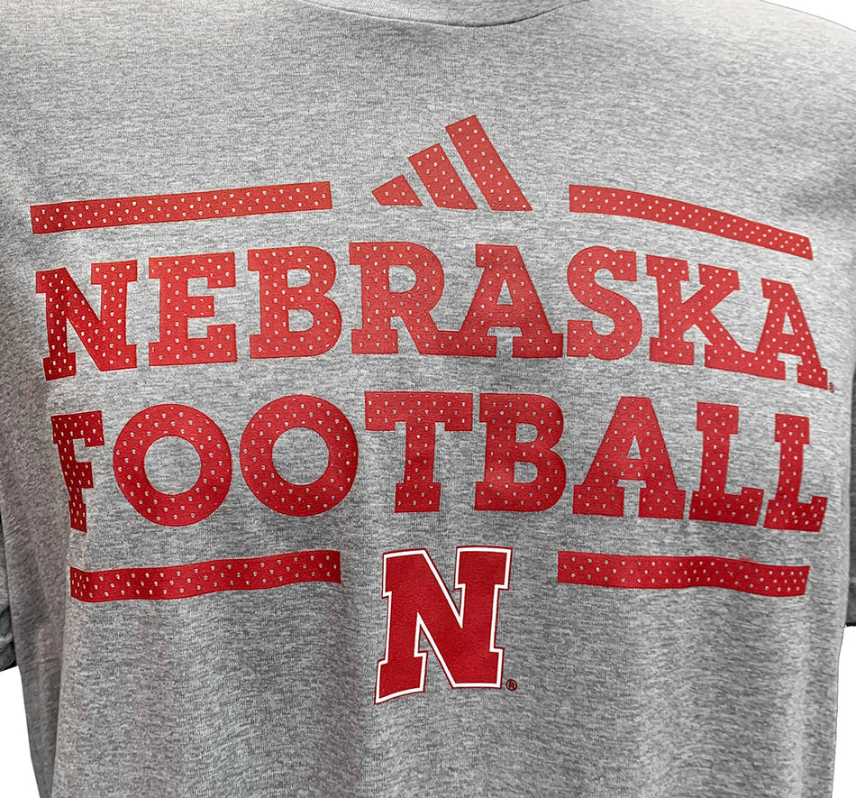 Adidas 2024 Nebraska Football Locker Pregame Tee - Grey
