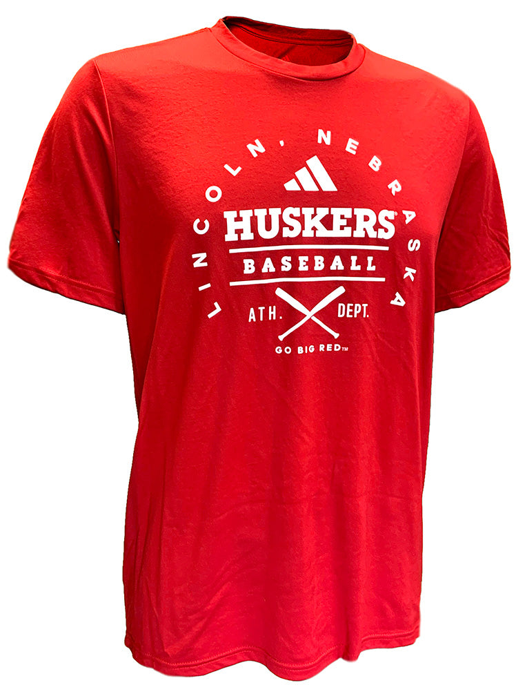 Adidas Nebraska Baseball Locker All Around Pregame Tee