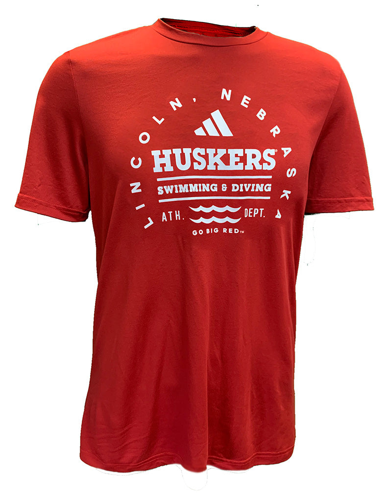 Adidas 2024 Nebraska Swimming N Diving Pregame Tee