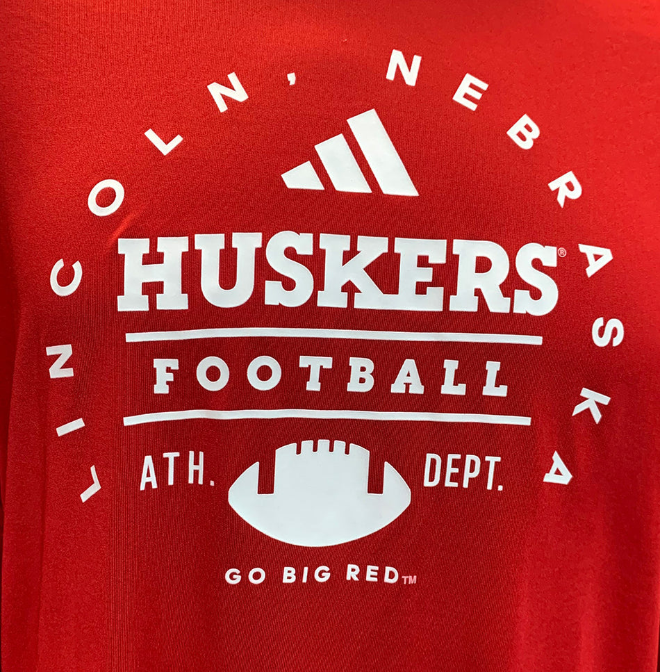 Adidas Nebraska Football All Around Icon LS Pregame Tee