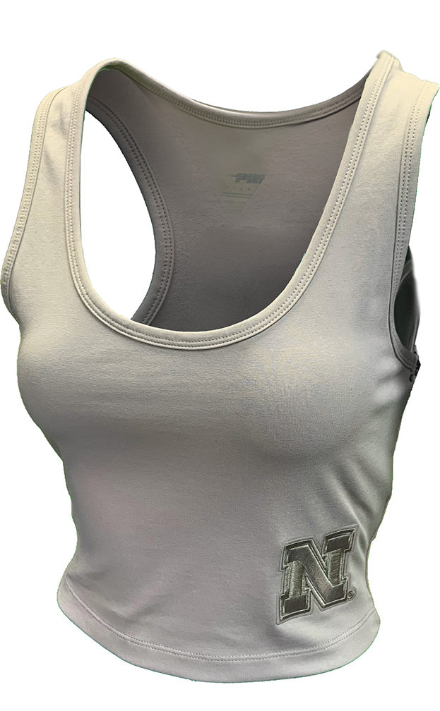 Taupe Huskers Script Fitted Racerback Tank Pro Standard