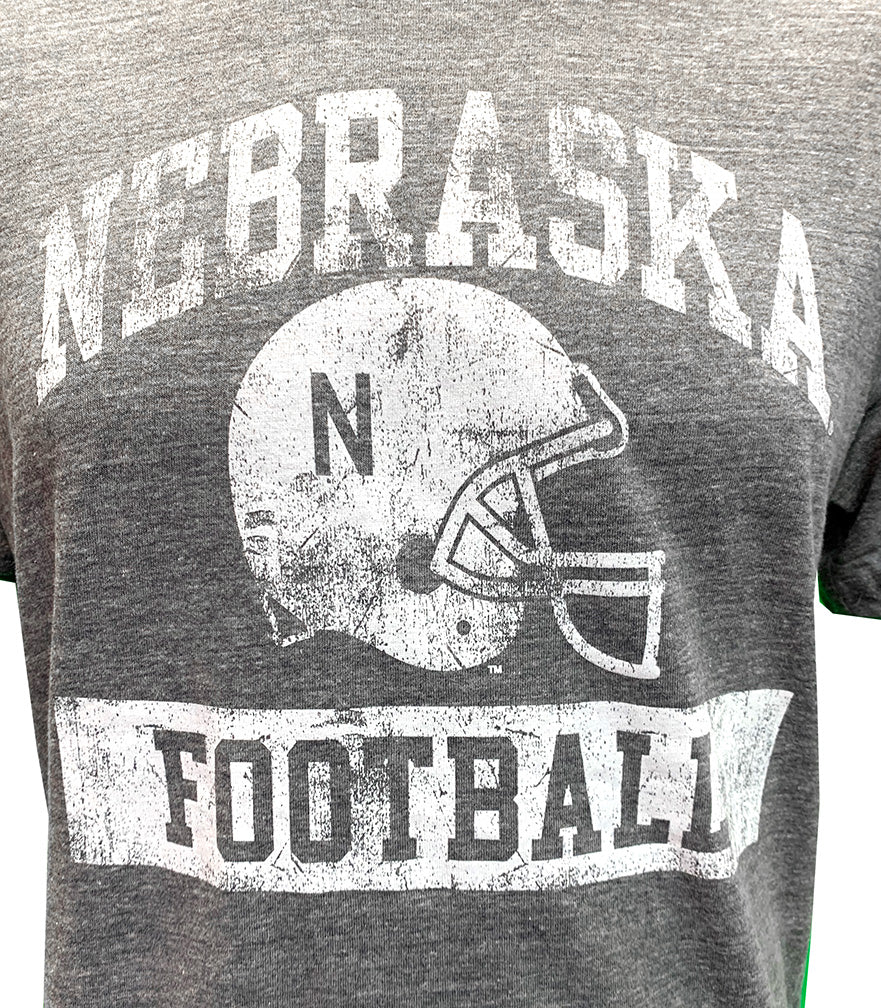 Vintage Nebraska Football With Helmet Victory Tee
