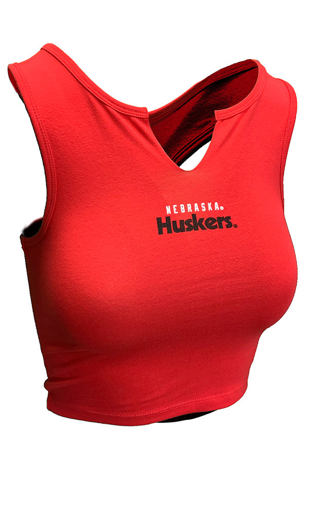 Womens Huskers Tailgate Her Halter Crop Champion