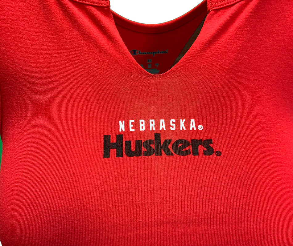 Womens Huskers Tailgate Her Halter Crop Champion