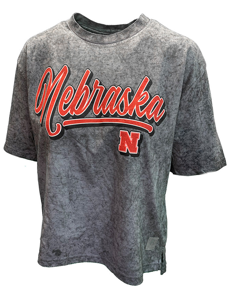 Womens Nebraska Sun Washed Ocean Reef Tee