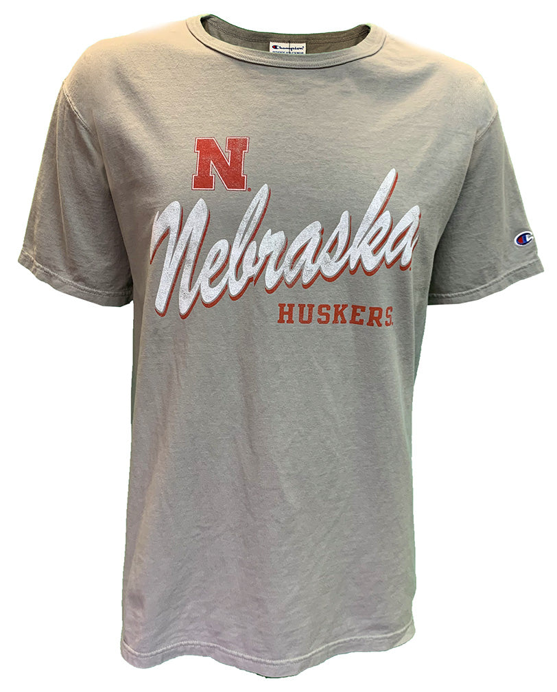 Concrete Grey Vintage Nebraska Huskers Garment Dyed SS Tee