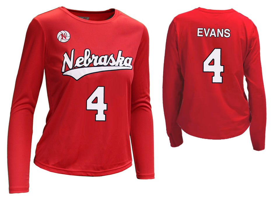 Nebraska Volleyball Evans Number 4 Jersey
