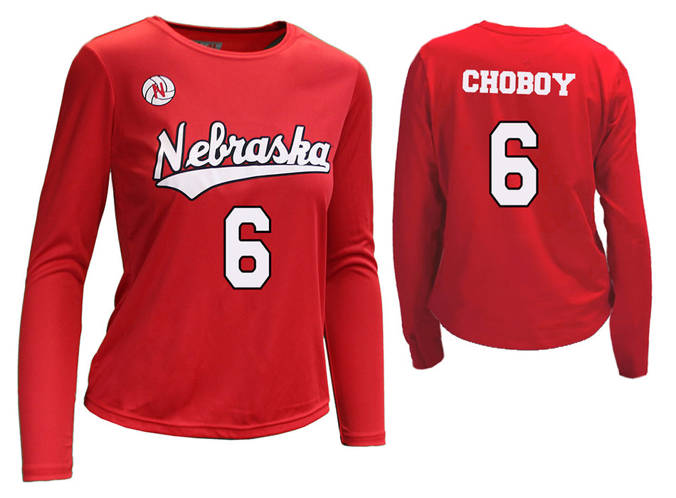 Nebraska Volleyball Laney Choboy Number 6 Youth Jersey