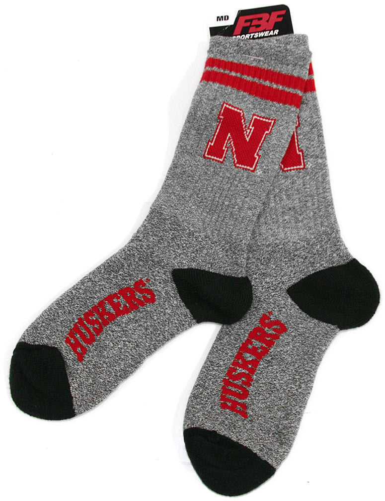 Marble Gray N and Huskers Sock