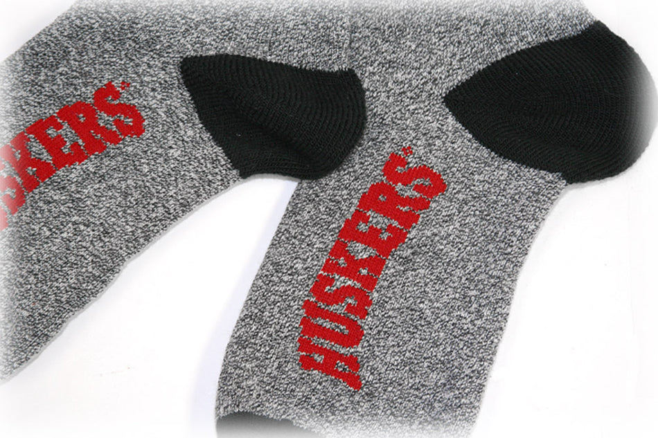 Marble Gray N and Huskers Sock
