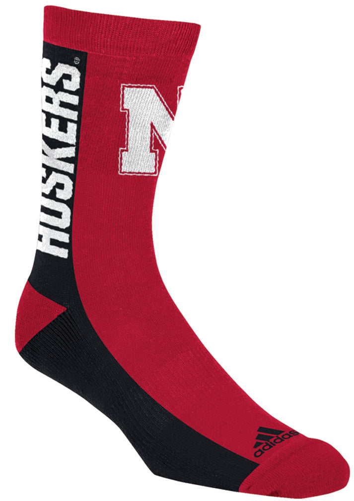 Adidas Huskers Black & Red Panel Crew Sock