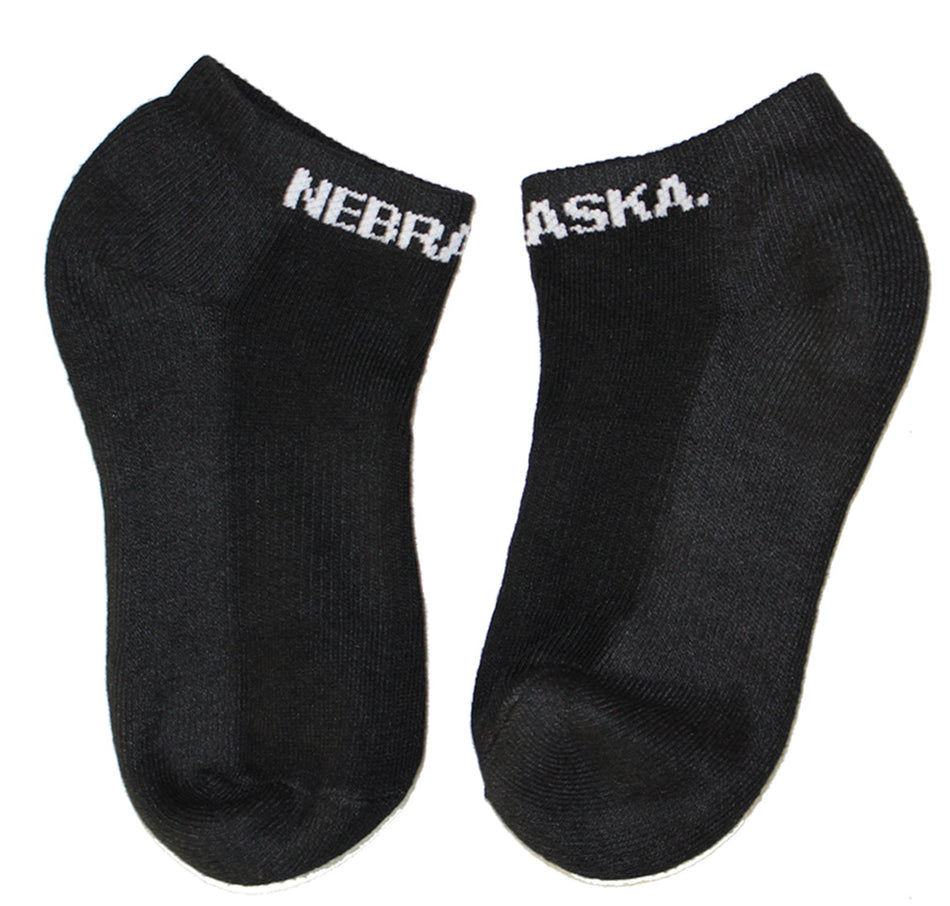 Nebraska No Show Black Sock