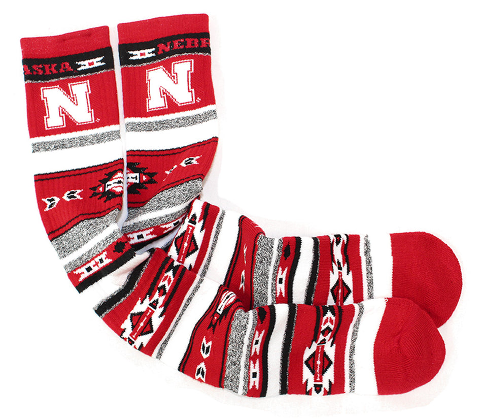 Nebraska Crew Tailgater Aztec Socks