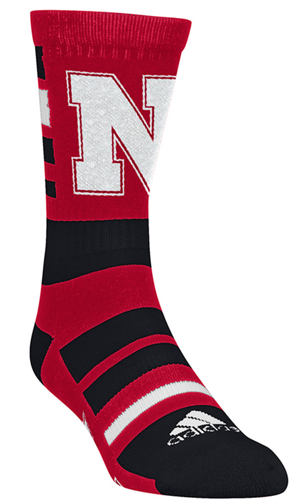 Adidas Stripe Nebraska Crew Sock
