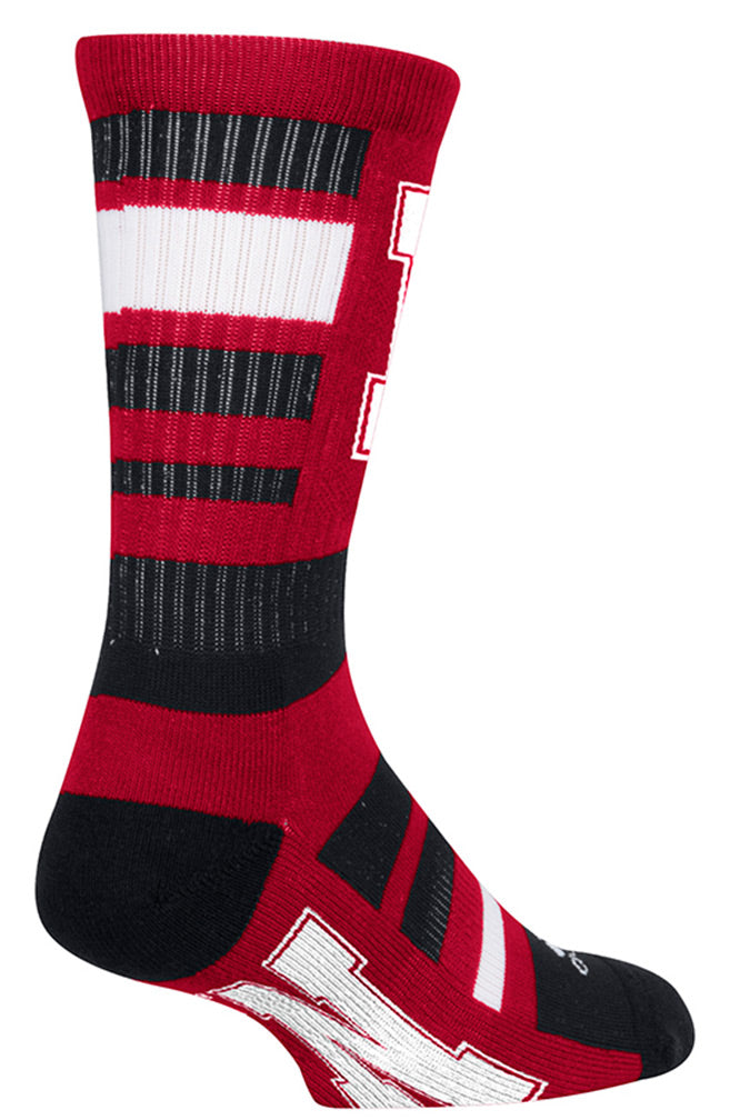 Adidas Stripe Nebraska Crew Sock