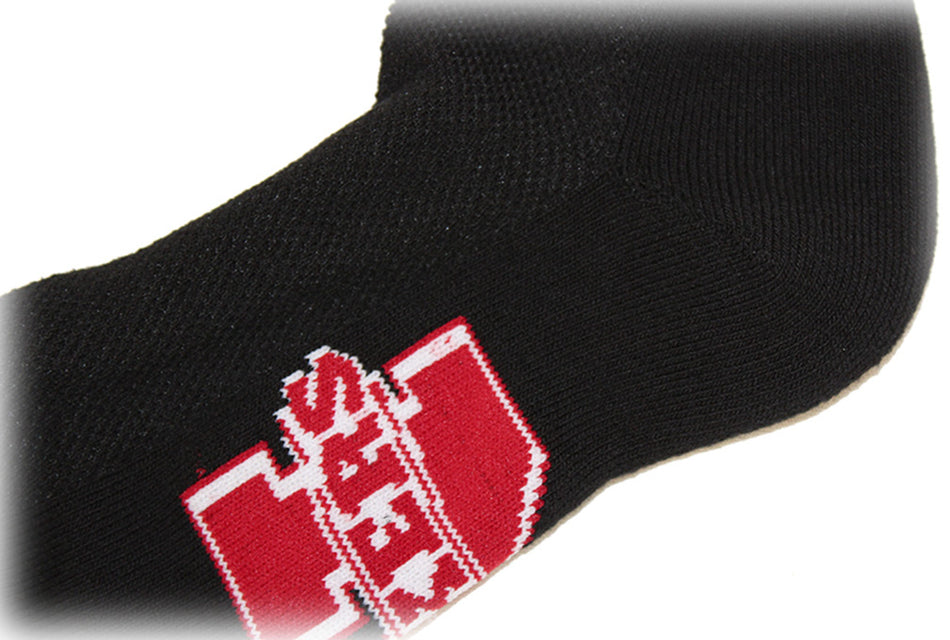 Black No Show N Huskers Footie Sock