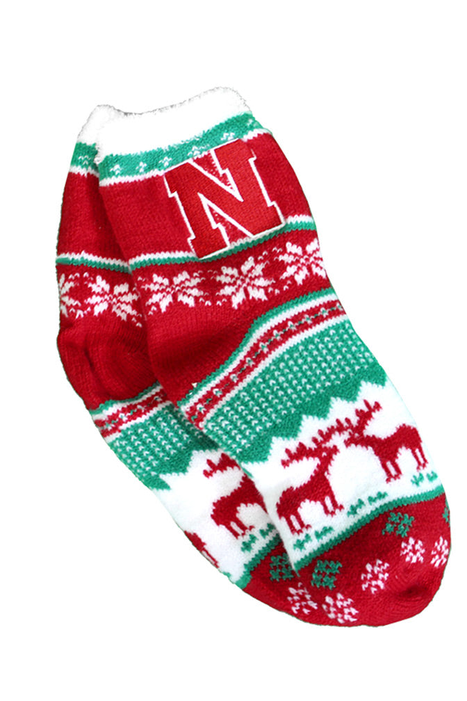 Nebraska Ugly Christmas Sweater Socks