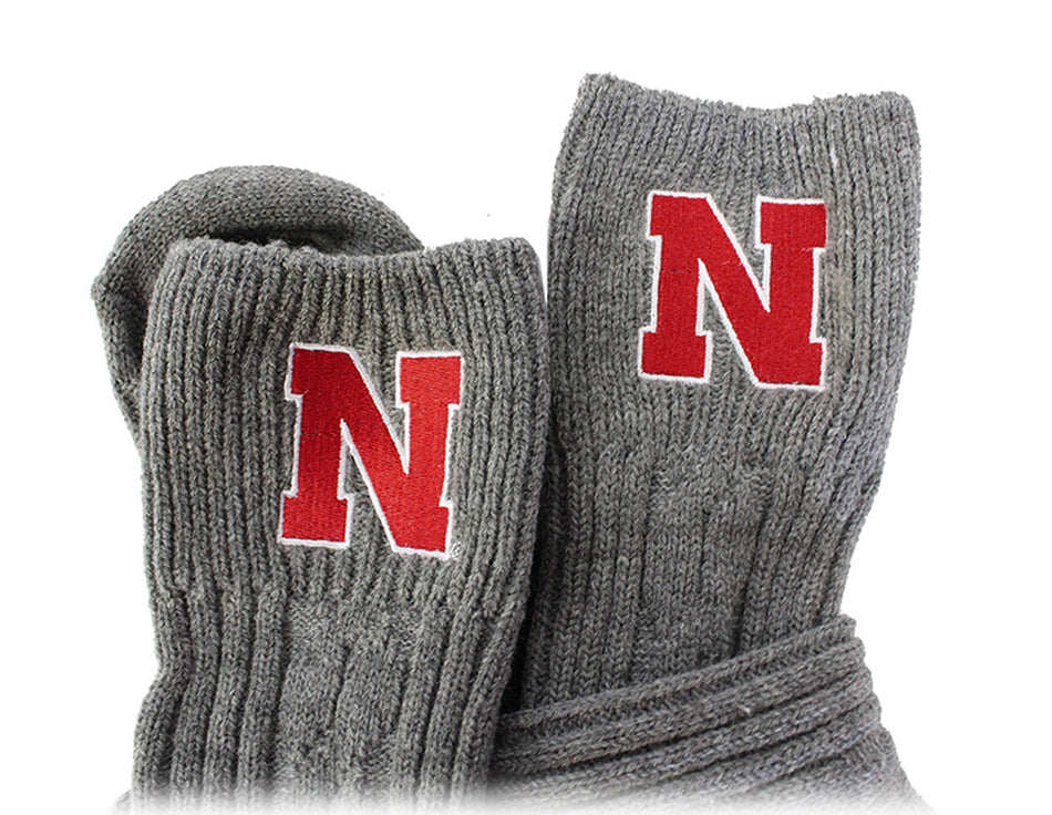 Nebraska Cable Knit Midfield Knee Highs