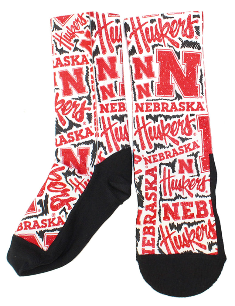 Husker Graffiti Rockem Socks