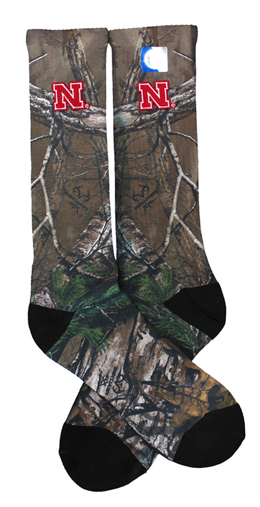 Nebraska Camo Crew Sock