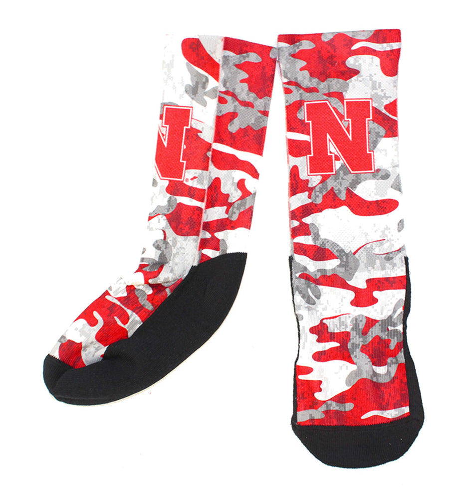 Nebraska N Camo RockEm Socks