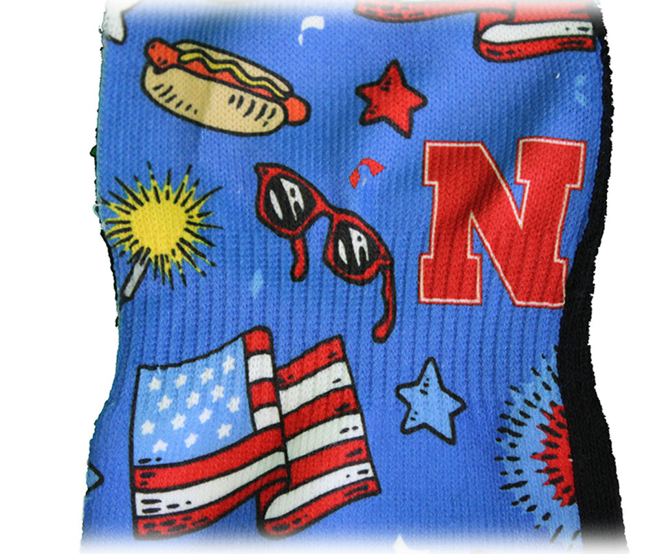 Nebraska N Yankee Doodle Socks
